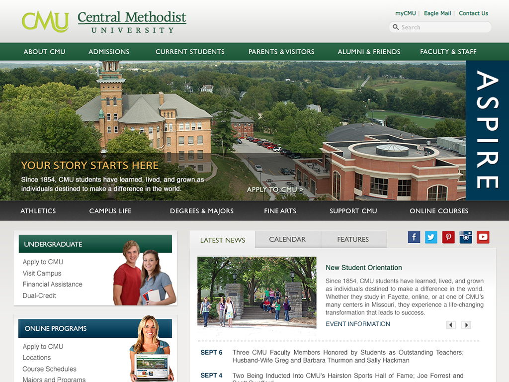 Central Methodist University Website Design